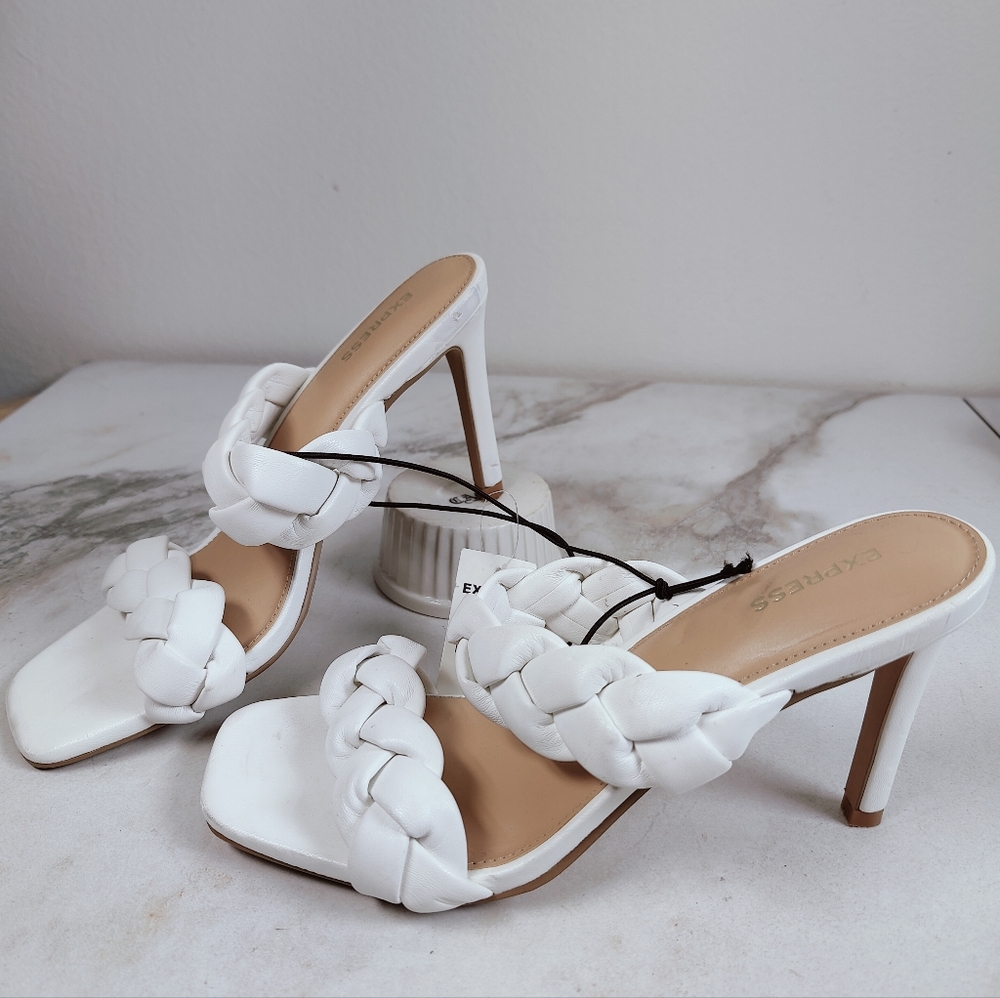 Express Braided White Mules - Picture 5 of 13